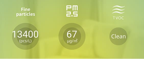 Fine particle count display